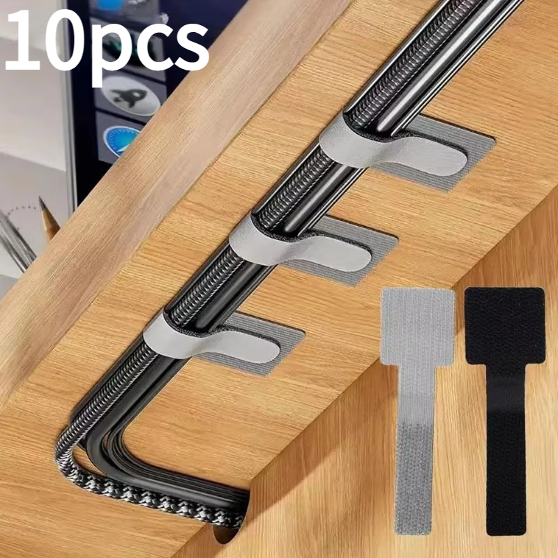 Desk Cable Organizer - Samoprzylepne, wielokrotnego użytku, szybko montowane opaski