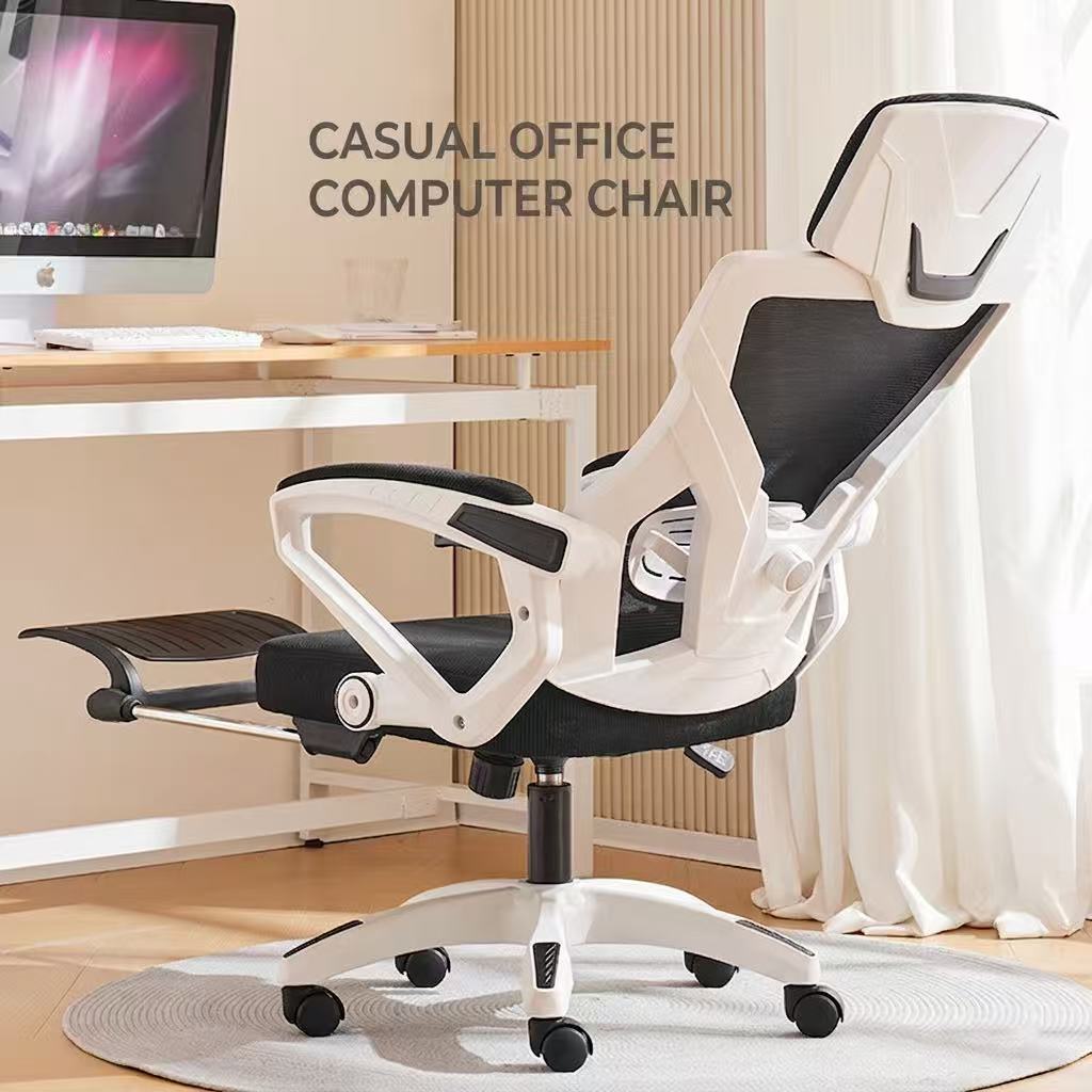 Pc Gaming Chair - Ergonomiczne krzesło gamingowe biurowe z podnóżkiem,