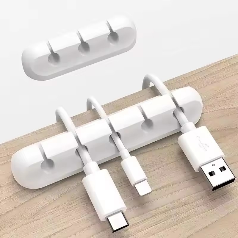 Desk Cable Organizer - Silikonowy organizer na kable USB, okrągłe