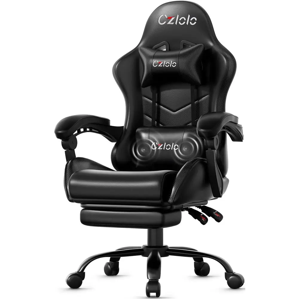 Gaming Chair - Ergonomiczne krzesło gamingowe z podnóżkiem, podparciem