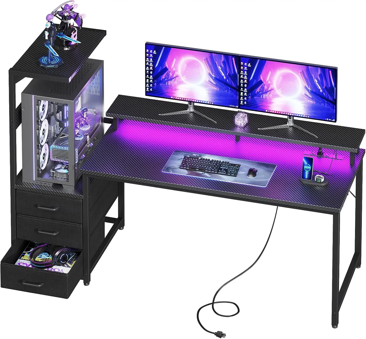 Pc Gaming Lian Li - Biurko gamingowe z podstawką na komputer,