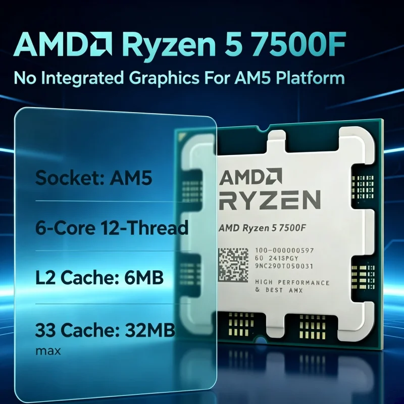 Pc Gaming Ryzen 5 - Procesor AMD Ryzen 5 7500F do