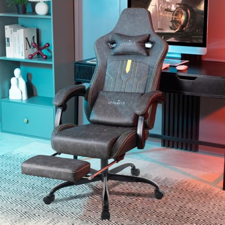 Krzesło do gier z podnóżkiem,  – Gaming Chair recenzja i cena