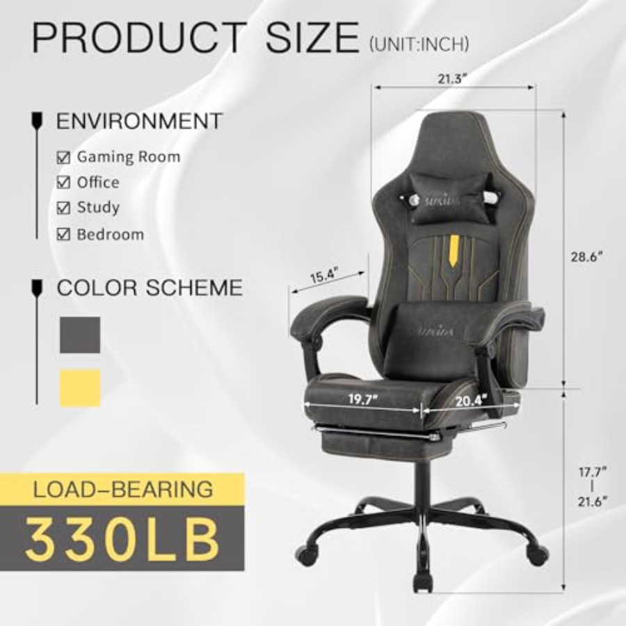 Krzesło do gier z podnóżkiem,  – Gaming Chair recenzja i cena
