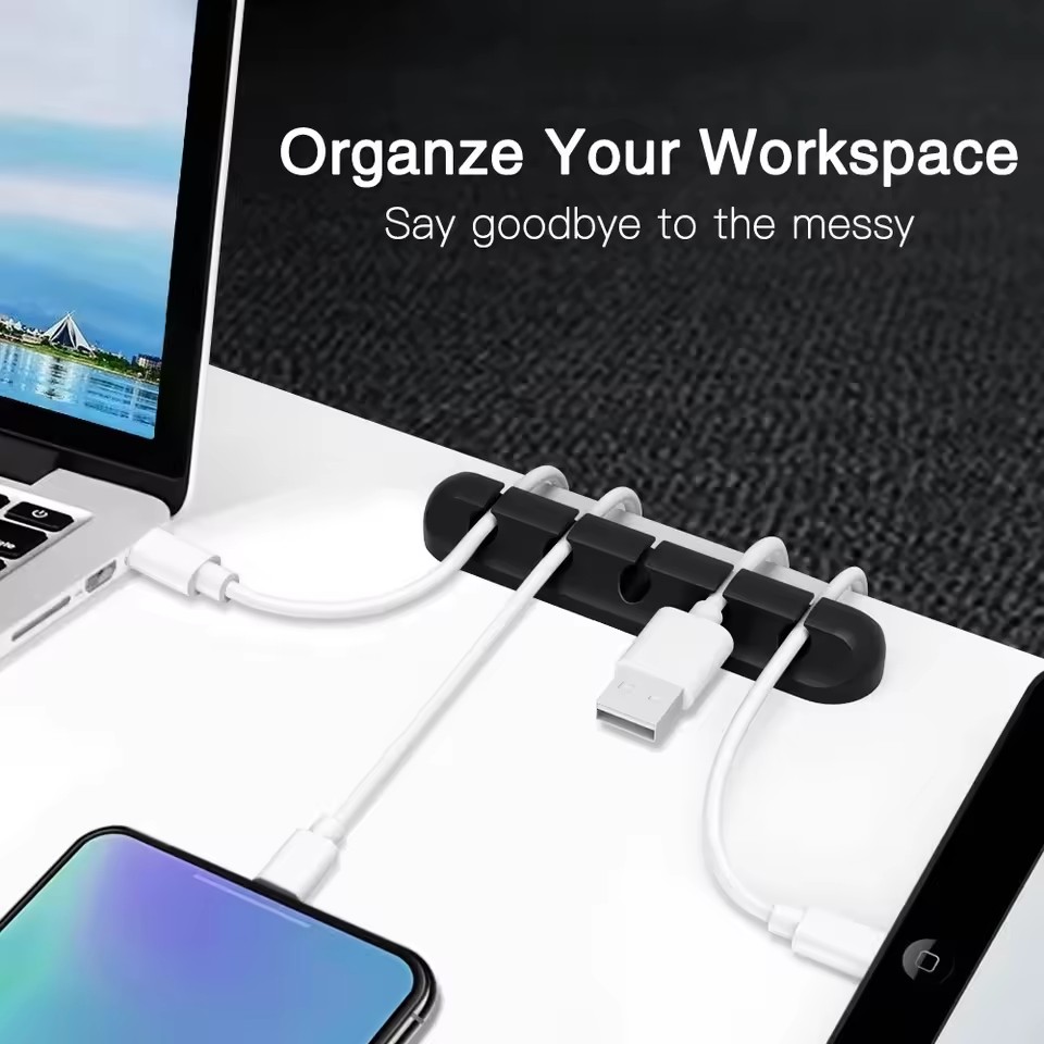 Silikonowy organizer na kable  – Desk Cable Organizer recenzja i cena