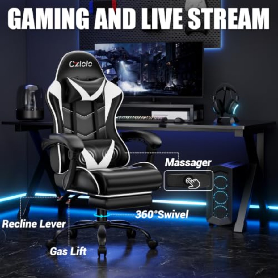 Krzesło gamingowe z podnóżkiem – Gaming Chair recenzja i cena